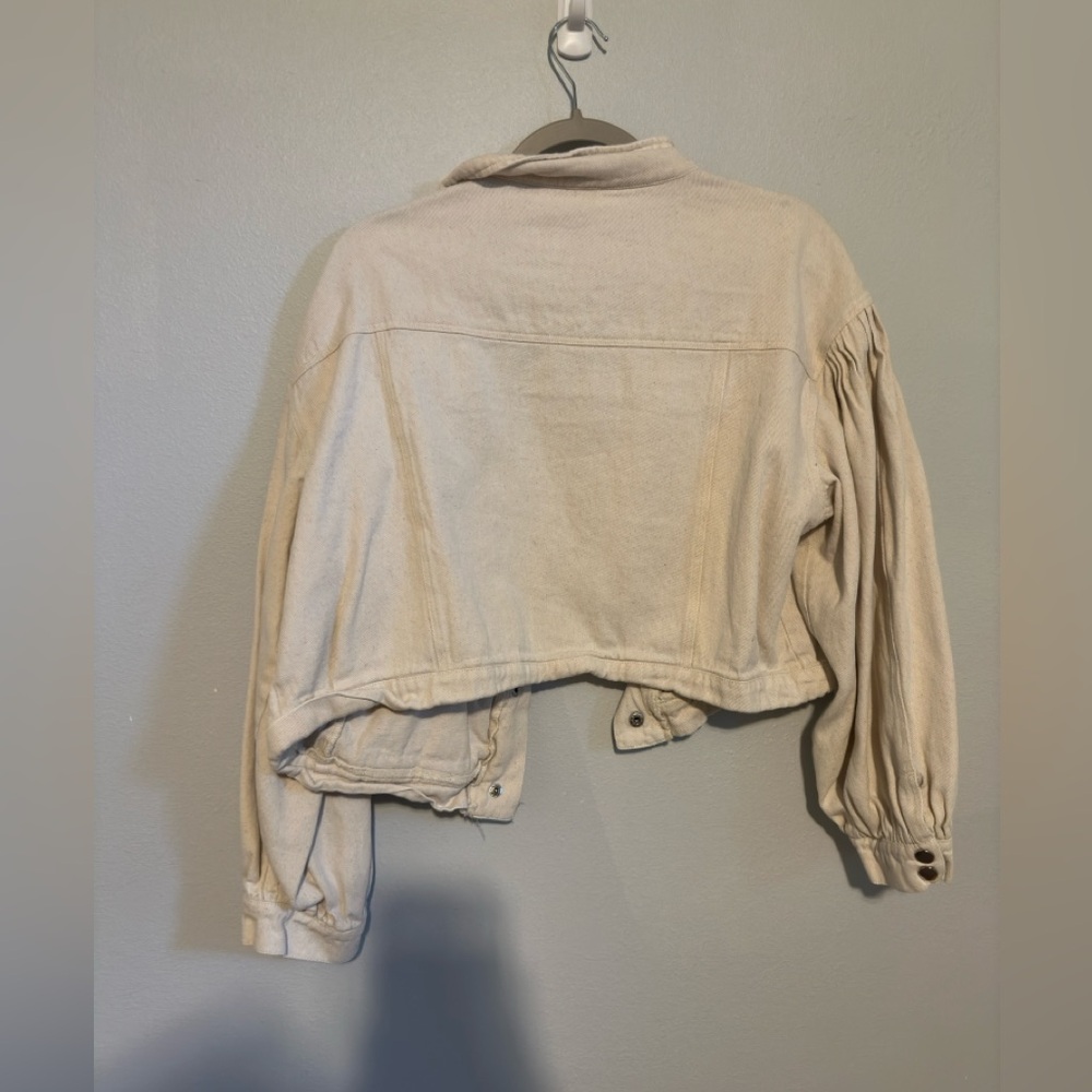 Cream crop jacket